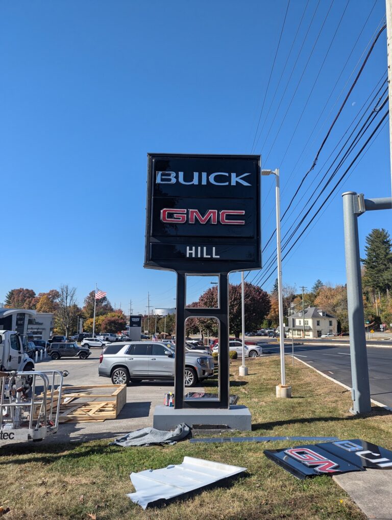 Buick GMC dealership pylon sign