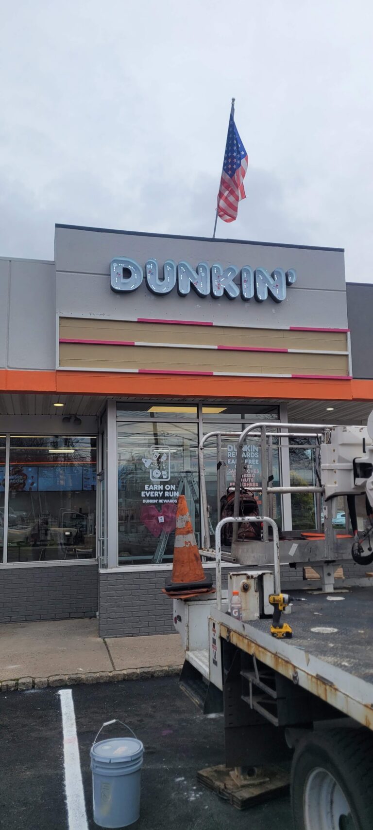 Dunkin storefront sign