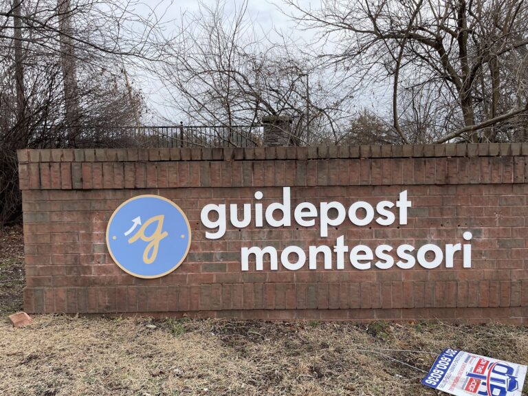 Guidepost Montessori monument wall letters