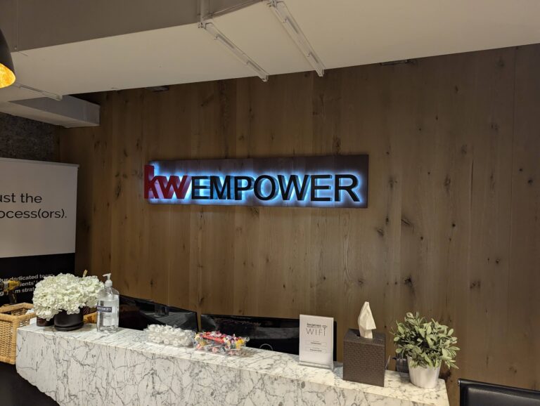 KW Empower illuminated reception sign