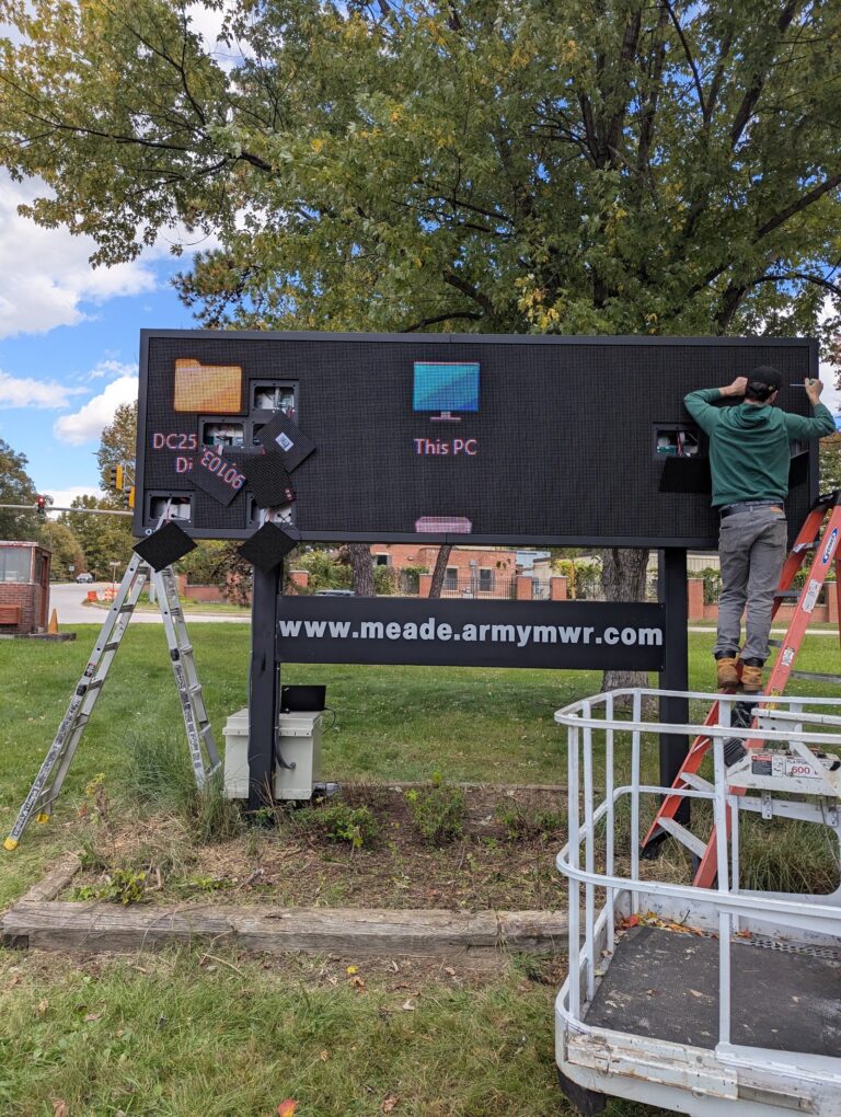 LED message center installation