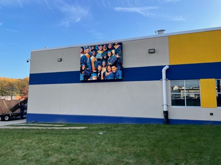 School building mural graphic